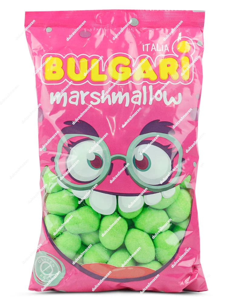 Bulgari, melones marshmallow, nubes melón, chuches verdes, golosinas italianas, bolsa marshmallow, Candy Bar frutal, 100 unidades, Dulcealmacen, Miguelturra, Ciudad Real