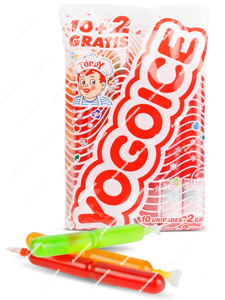 Flash Yogo-Ice de Churruca individual en colores surtidos (rojo, verde, naranja) con sabor a yogur y frutas - Dulcealmacen