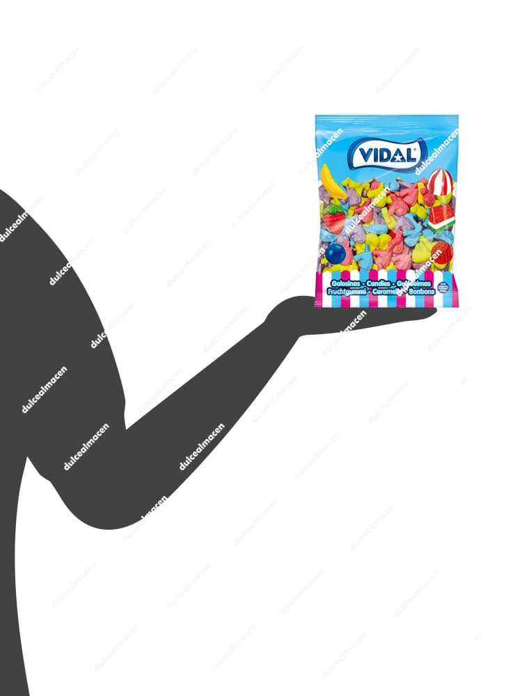 Bolsa de gominolas Vidal Unicornios Jelly de 1 kg con caramelos de goma multicolor con forma de unicornios de fantasía sin gluten de Dulcealmacen