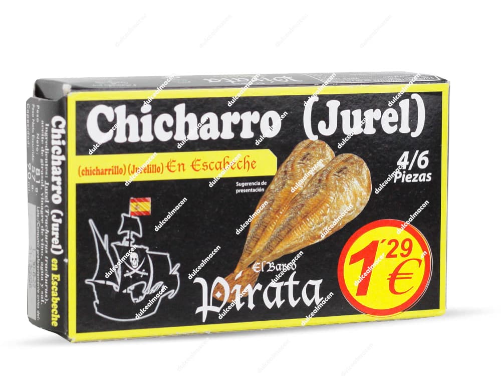Lata de Chicharrillo (Jurel) en Escabeche El Barco Pirata 4 a 6 piezas en Dulcealmacen