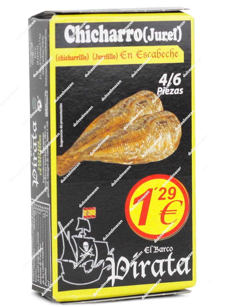 Lata de Chicharrillo (Jurel) en Escabeche El Barco Pirata 4 a 6 piezas en Dulcealmacen