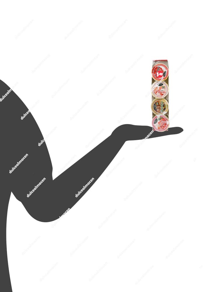 Pack de 4 tarrinas individuales de surtido de cremas para untar marca La Pastora de La Vera con precio de 1,49 euros en Dulcealmacen