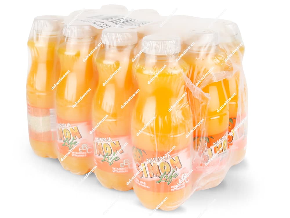 Pack de 12 botellas de Simón Life Naranja 330 ml - Dulcealmacen