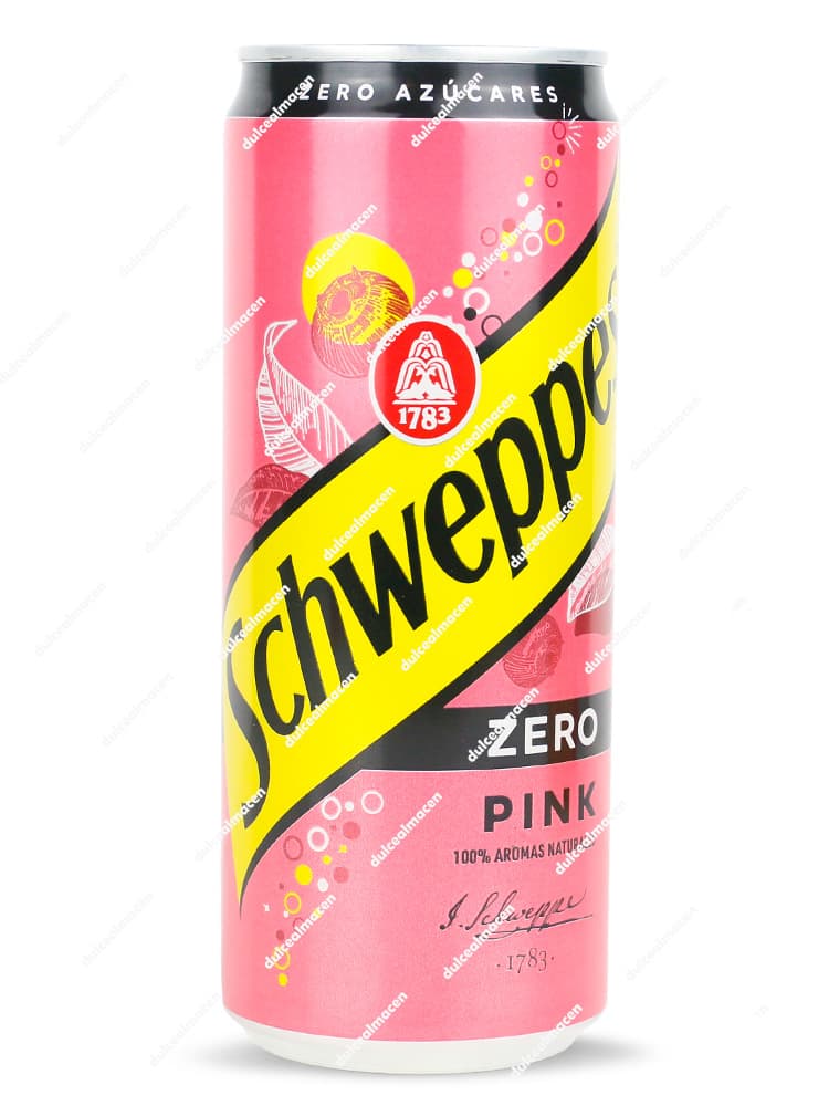 Lata de refresco Schweppes Tónica Rosa Pink Zero 33 cl - Dulcealmacen