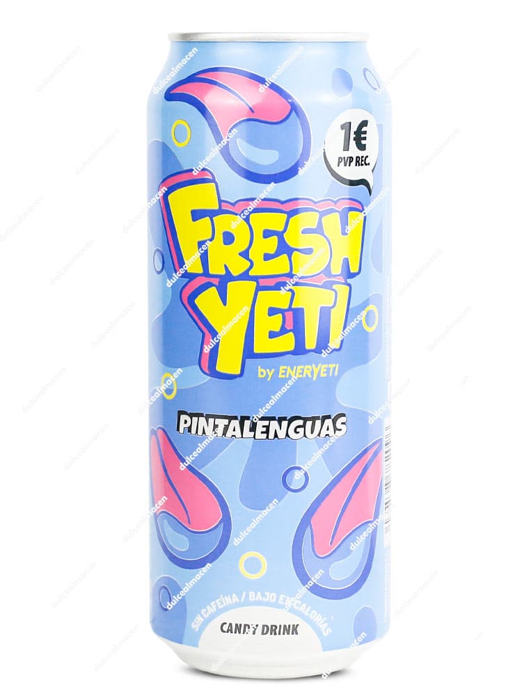 Lata de refresco azul Fresh Yeti Pintalenguas 500ml de Eneryeti en Dulcealmacen