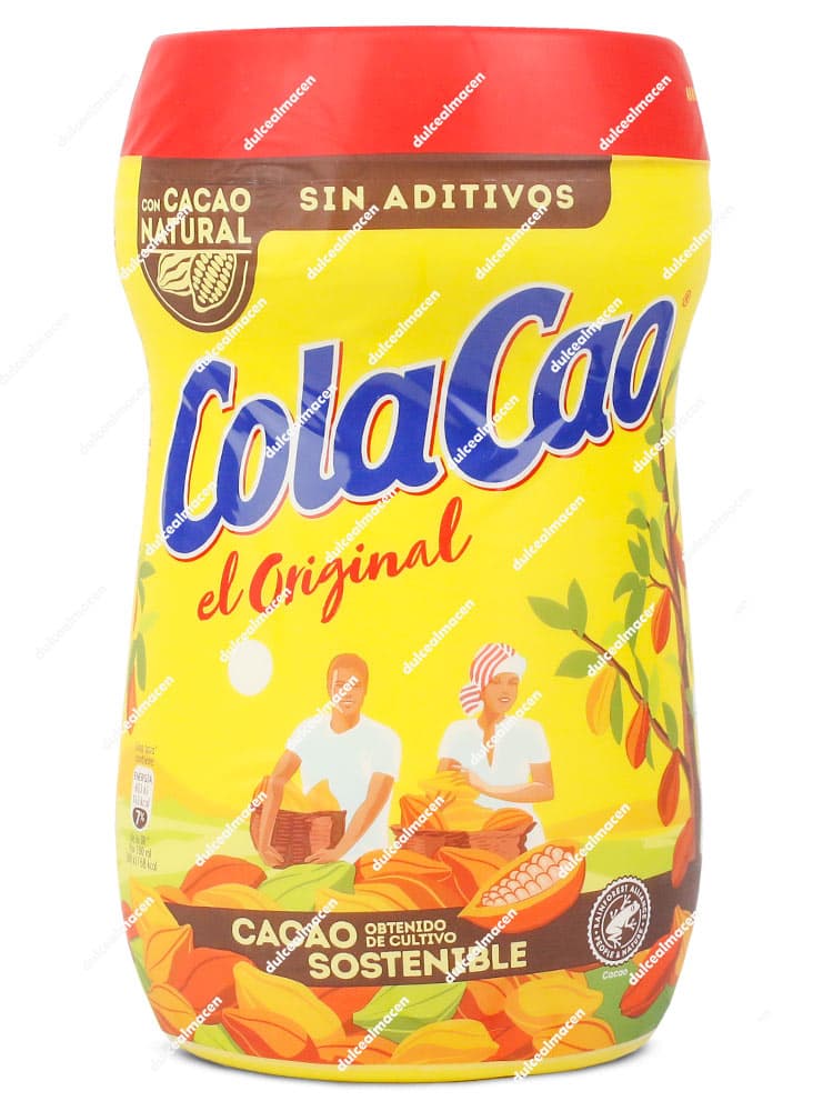 Bote de ColaCao Original de 760 gr con cacao natural sin aditivos y sello de cultivo sostenible Rainforest Alliance - Dulcealmacen