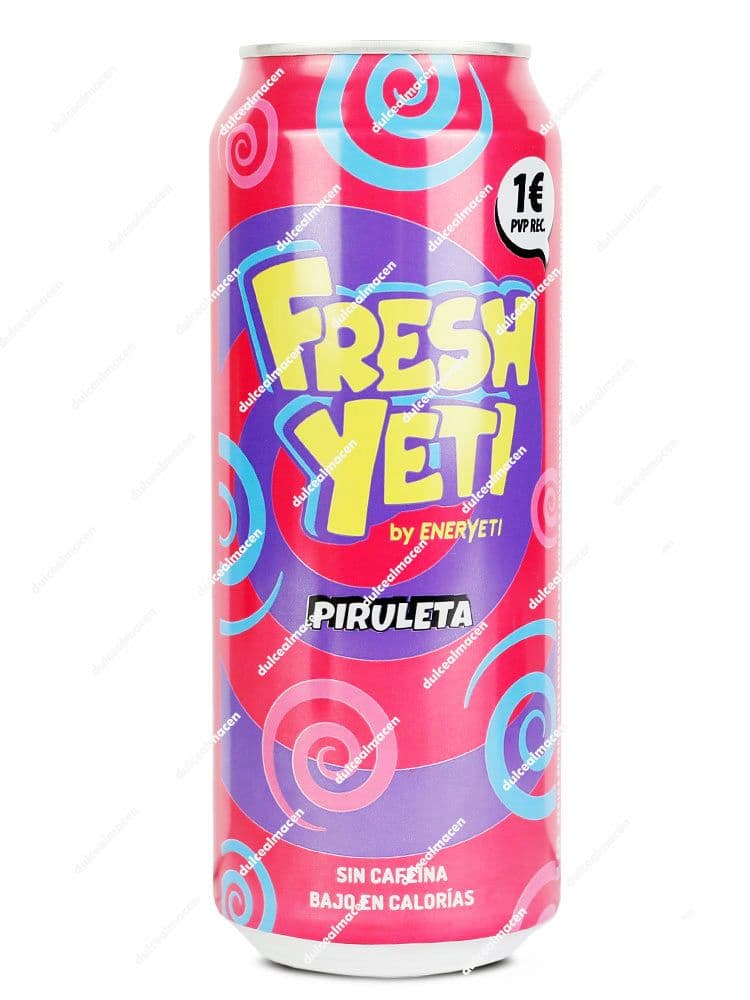 Lata de Refresco Fresh Yeti Piruleta Eneryeti 500ml disponible en Dulcealmacen