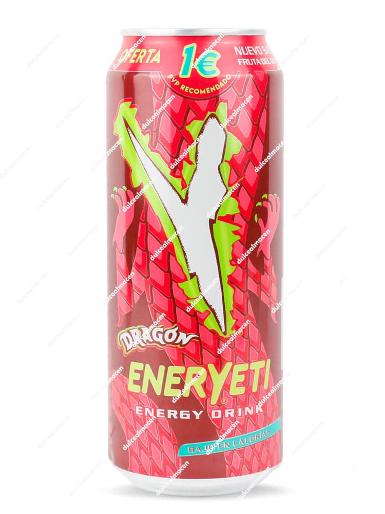 Lata de Bebida Energética Eneryeti Dragon 500ml Sabor Fruta del Dragón en Dulcealmacen