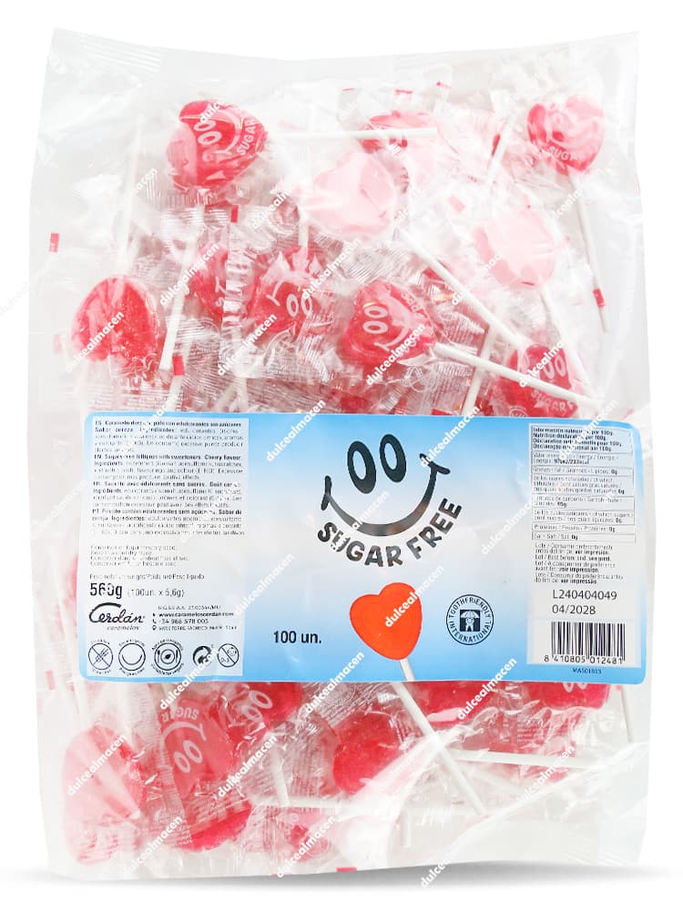 Cerdan Piruleta Corazon Sin Azúcar 100 uds