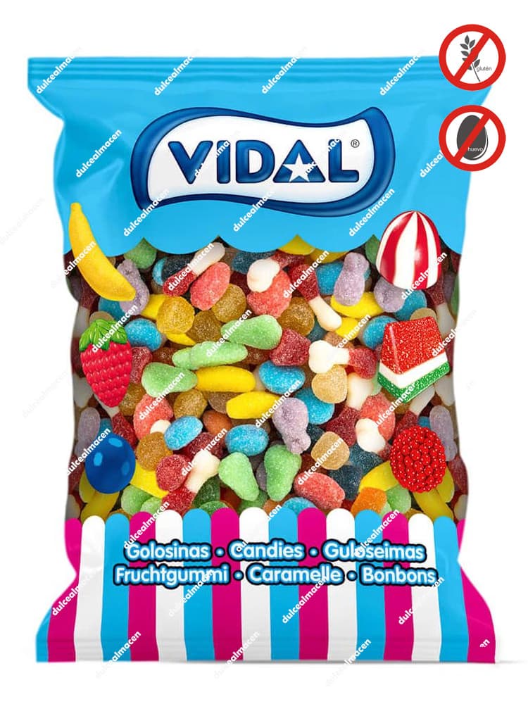 Bolsa de golosinas Vidal Mini Mix Azúcar 1 kg con surtido de gominolas variadas sin gluten de Dulcealmacen