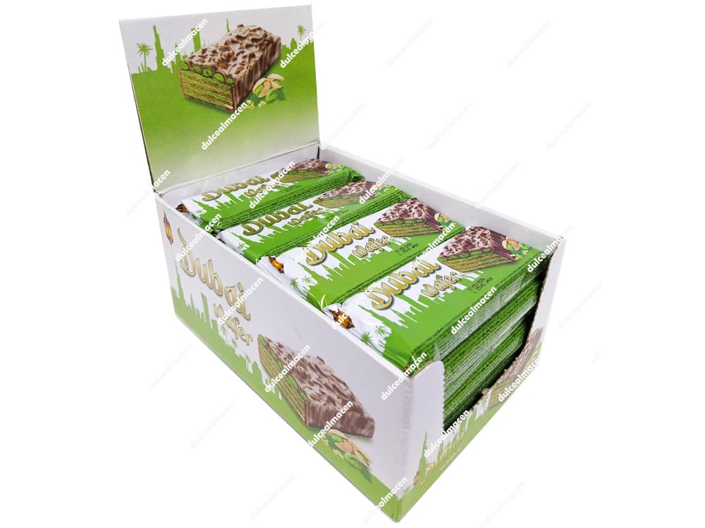 Wafer Dubai 24 Uds barquillos rellenos de crema dulce para comprar en Dulcealmacen