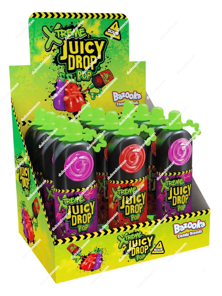 Bazooka Xtreme Juicy Drop Pop 12 uds