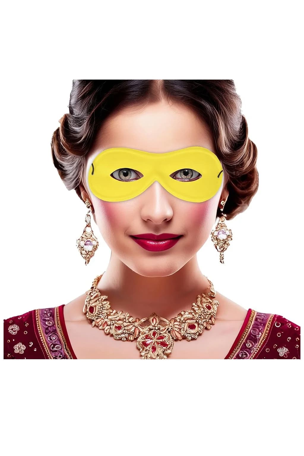 Guirca Antifaz Pierrot Seda Amarillo Extra