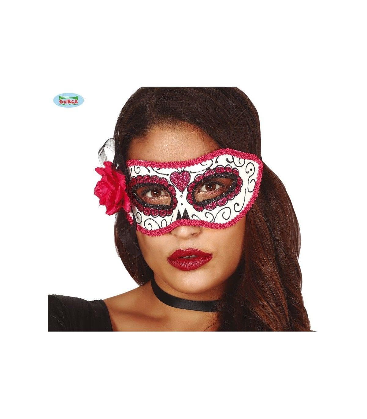 Guirca Antifaz Día de los Muertos Rosa