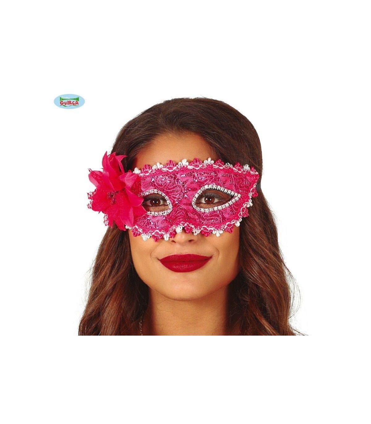 Guirca Antifaz Fucsia con Flor
