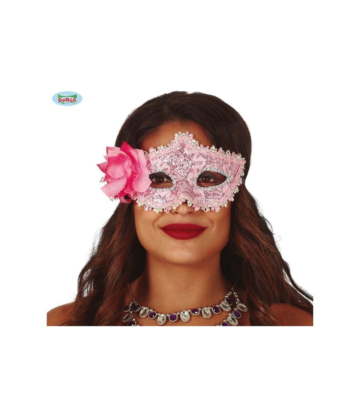 Guirca Antifaz Rosa con Flor