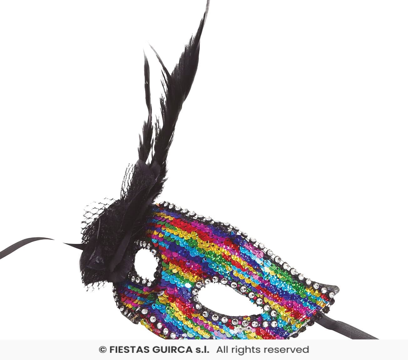 Guirca Antifaz Multicolor con Pluma