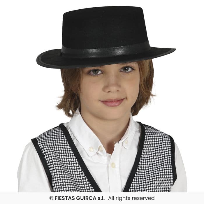 Sombrero Cordobés Negro Infantil Fiestas Guirca en Dulcealmacen
