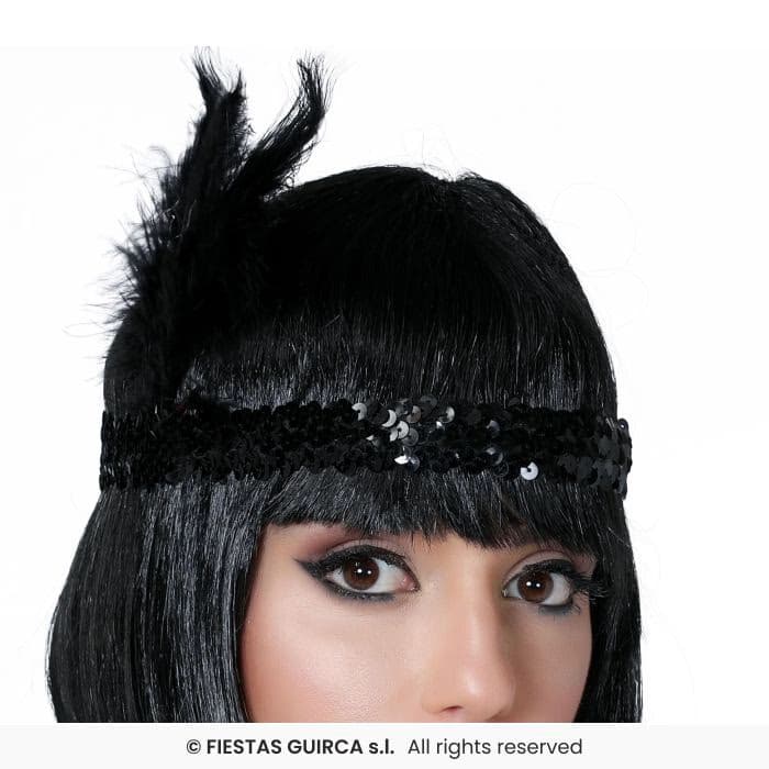 Diadema Charleston Negro Guirca en Dulcealmacen