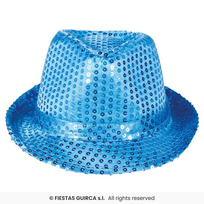Gorro Gangster Lentejuelas Azul Cielo Fiestas Guirca en DulcealmacenGorro Gangster Lentejuelas Azul Cielo Fiestas Guirca en Dulcealmacen