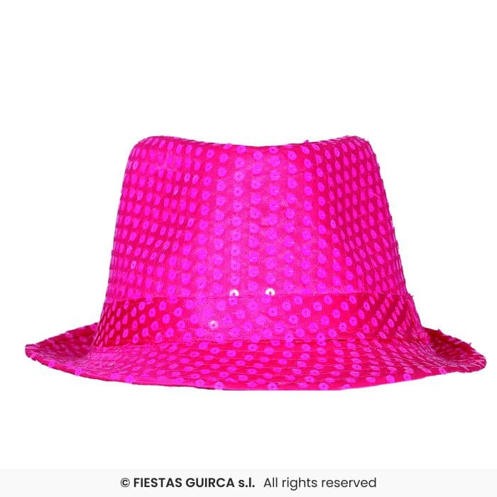 Gorro gánster lentejuelas rosa neón Guirca en Dulcealmacen