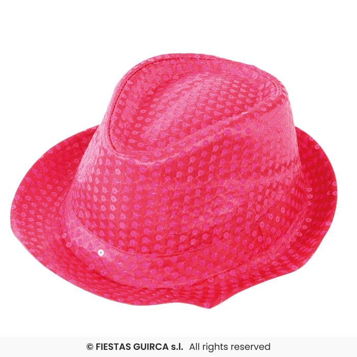 Gorro gánster lentejuelas rosa neón Guirca en Dulcealmacen