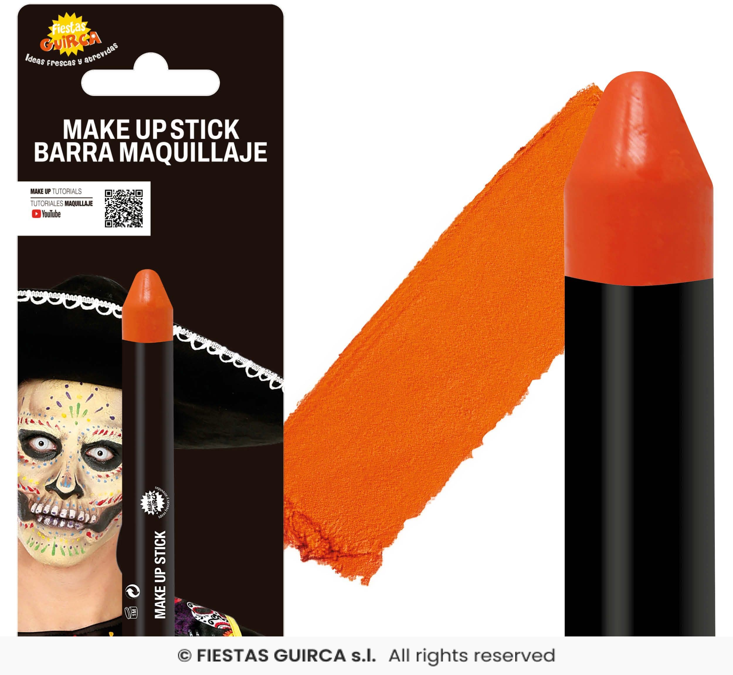 Guirca Barra Maquillaje Infantil Naranja 10 gr | Pintacaras