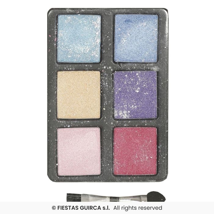 Set 6 Colores Sombra Con Glitter Con Pincel Guirca en Dulcealmacen