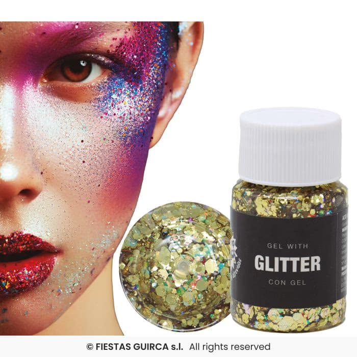 Bote Glitter En Gel Oro 20 Gr Guirca en Dulcealmacen