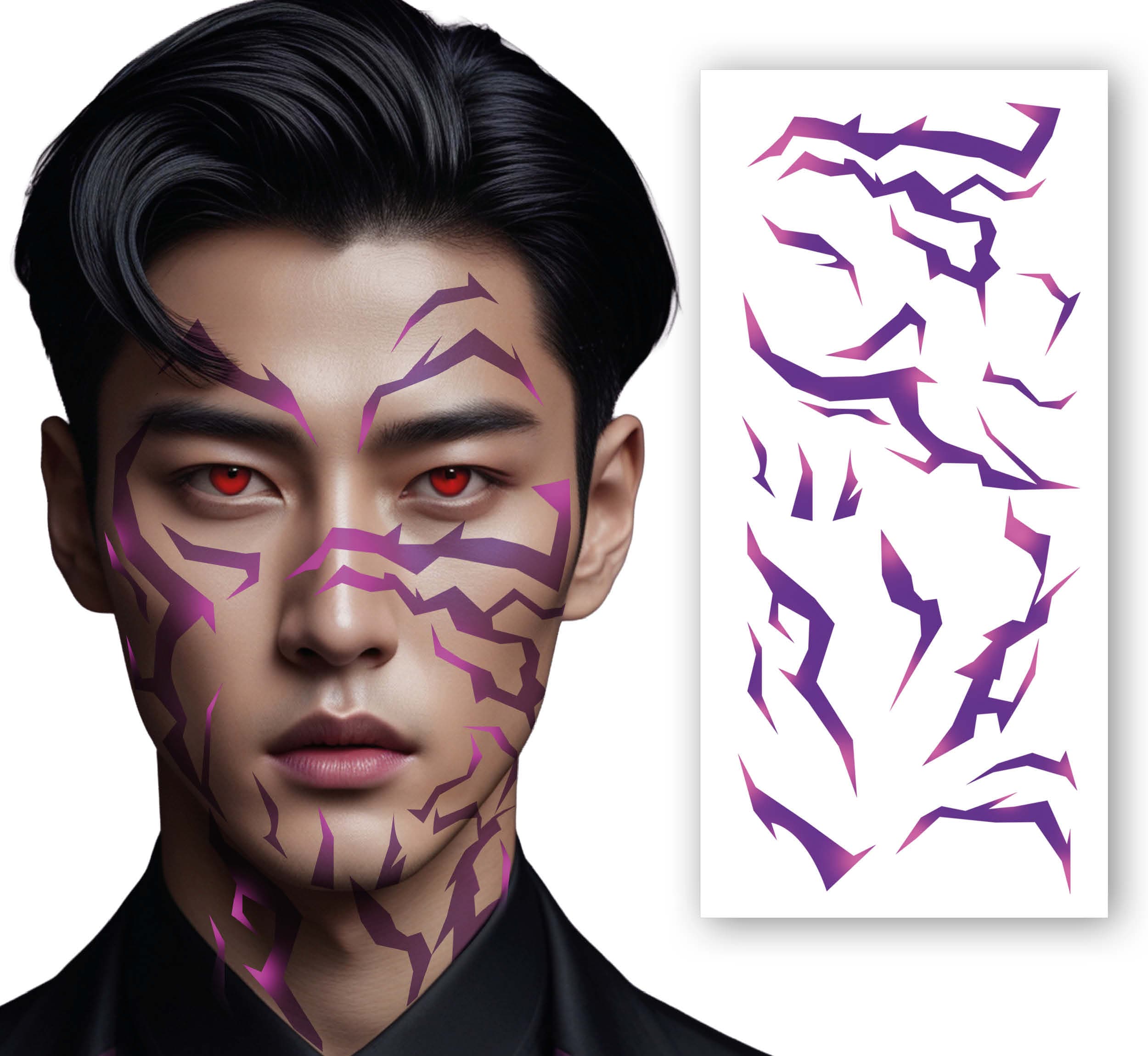Tatuaje Temporal Demon KPop Guirca para Rostro