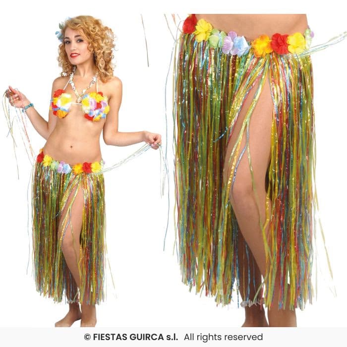 Falda Hawaiana Flores 75 Cms Multicolor Guirca en DulcealmacenFalda Hawaiana Flores 75 Cms Multicolor Guirca en Dulcealmacen