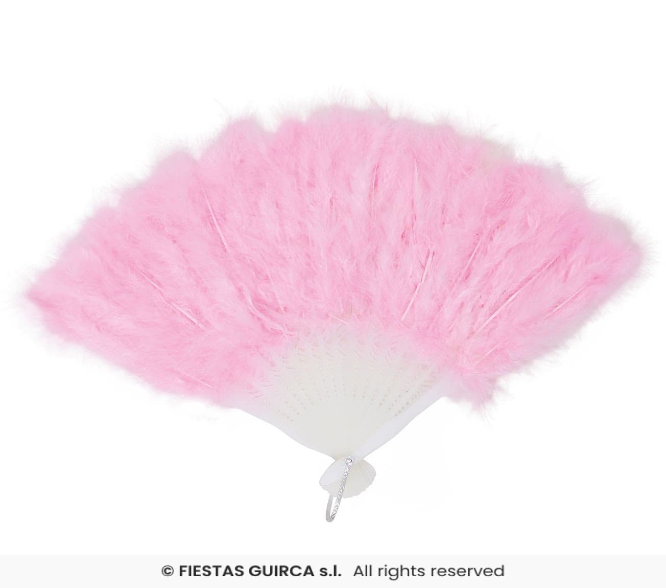 Guirca Abanico Plumas Rosa 16 Palas