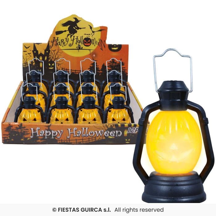 Farol Calabaza Con Luz 10 Cm Guirca en Dulcealmacen