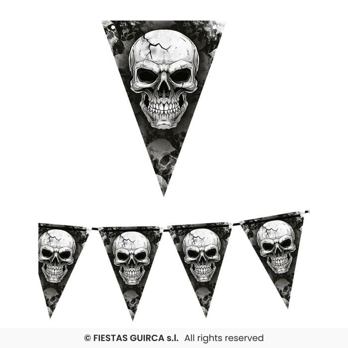 Gallardete Calaveras 300 Cm Papel Guirca en Dulcealmacen
