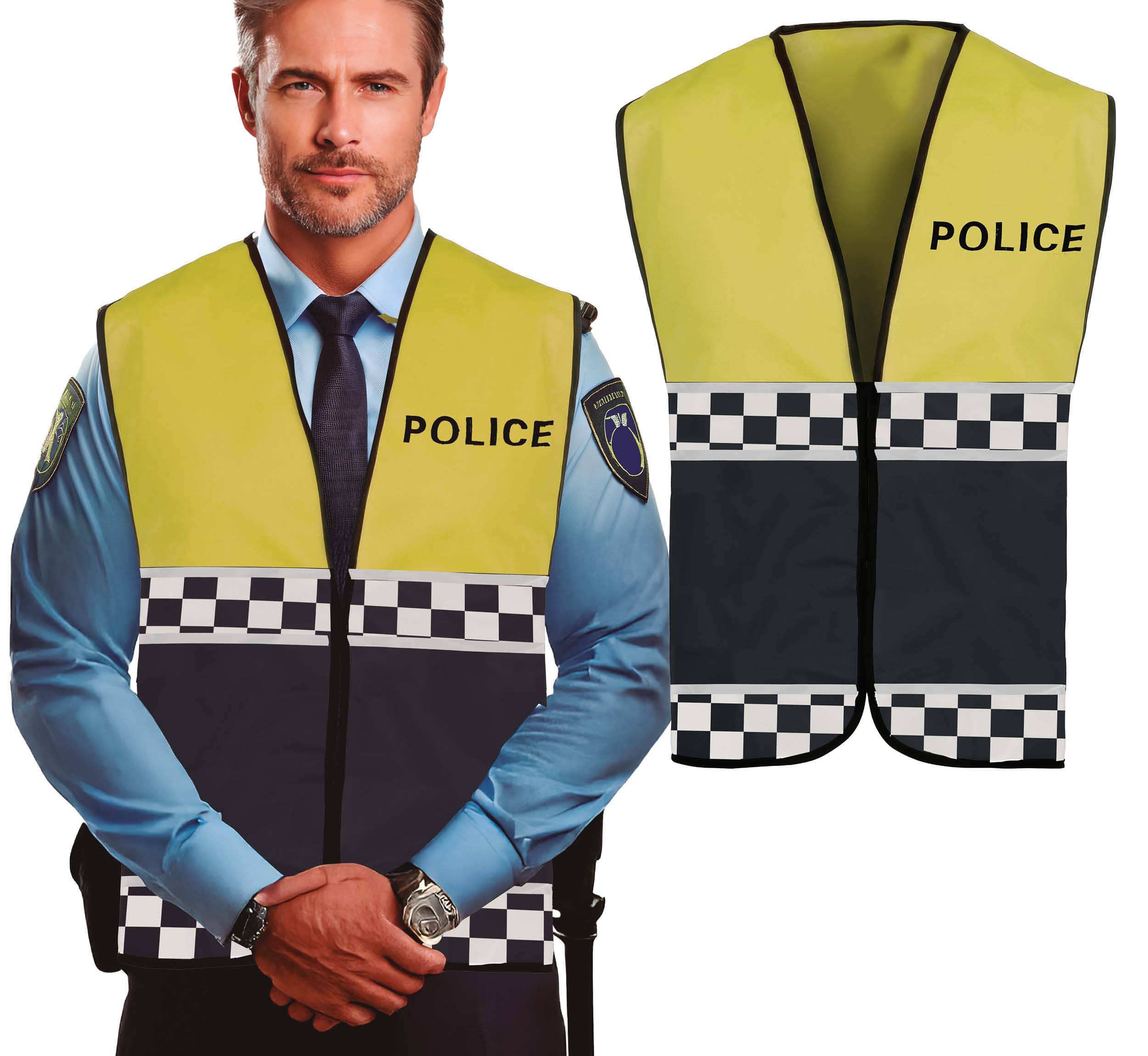 Chaleco de Policía Adulto Amarillo Guirca Talla Única
