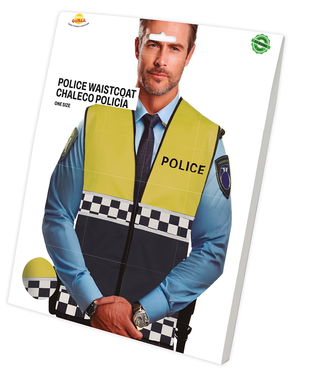 Chaleco de Policía Adulto Amarillo Guirca Talla Única
