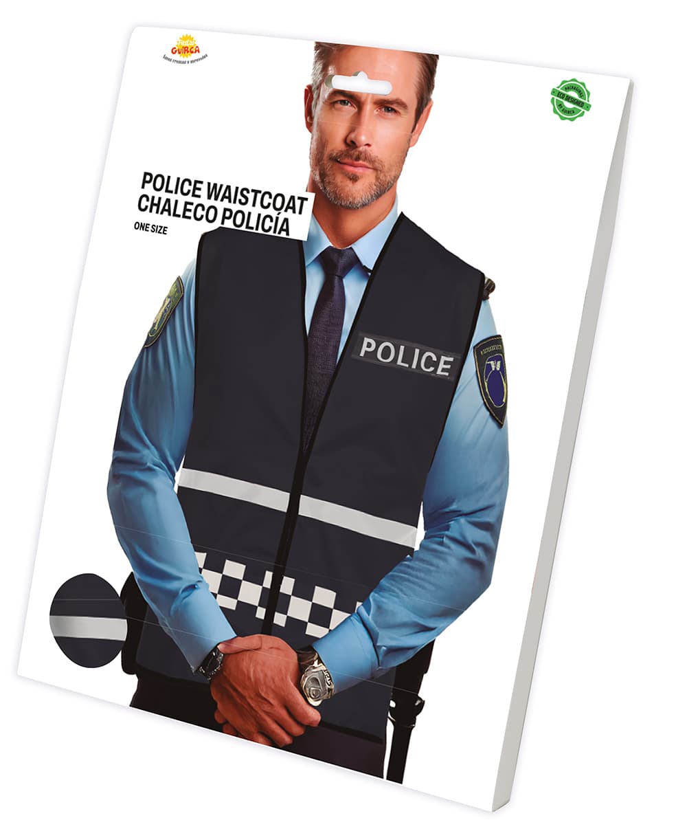 Chaleco de Policía Adulto Negro Guirca Talla Única
