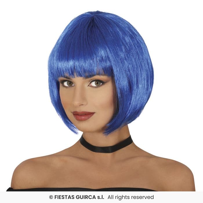 Peluca Media Melena Azul 100 Gr. GUIRCA en Dulcealmacen