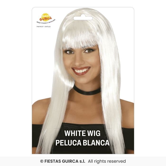 Peluca Melena Blanca 120 Gr. Guirca en Dulcealmacen
