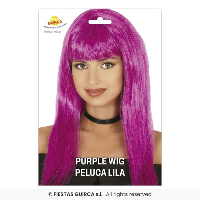Peluca Melena Lila 120 Gr. Guirca en Dulcealmacen