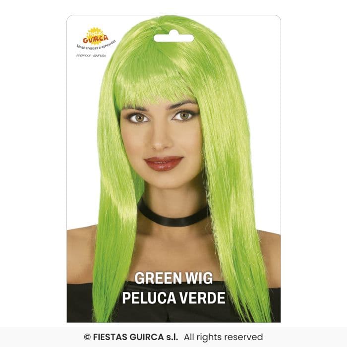 Peluca Melena Verde 120 gr. Guirca en Dulcealmacen