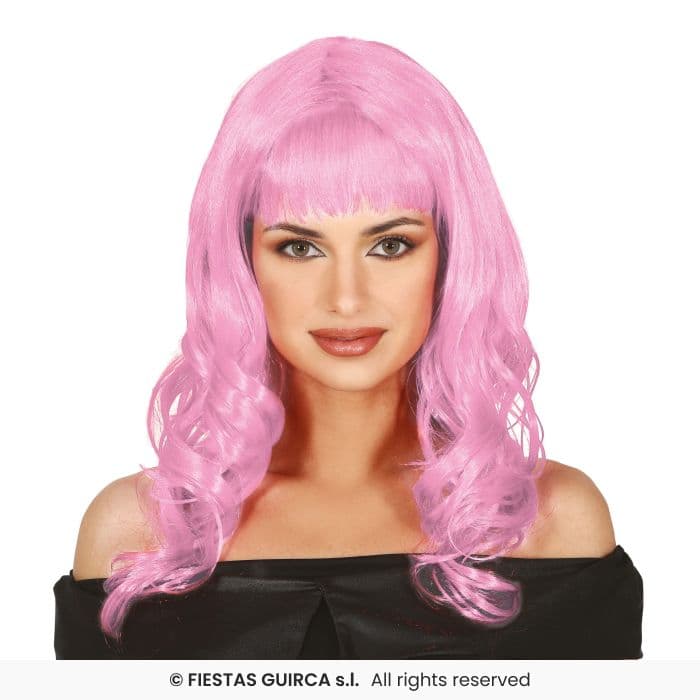 Peluca Melena Rosa Guirca en Dulcealmacen