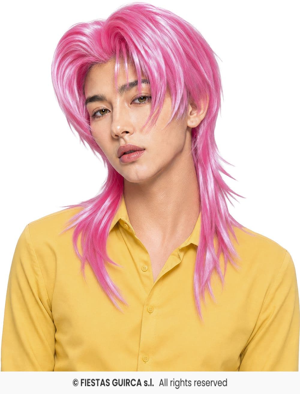Guirca Peluca Rock Pink K-Pop | Complemento De Disfraz