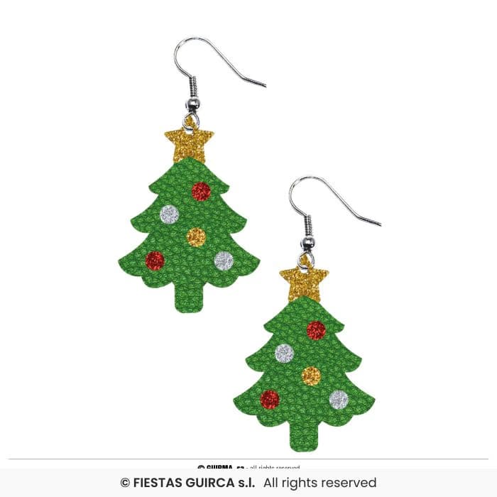 Guirca Pendientes Árbol de Navidad de plástico con brillo en Dulcealmacen