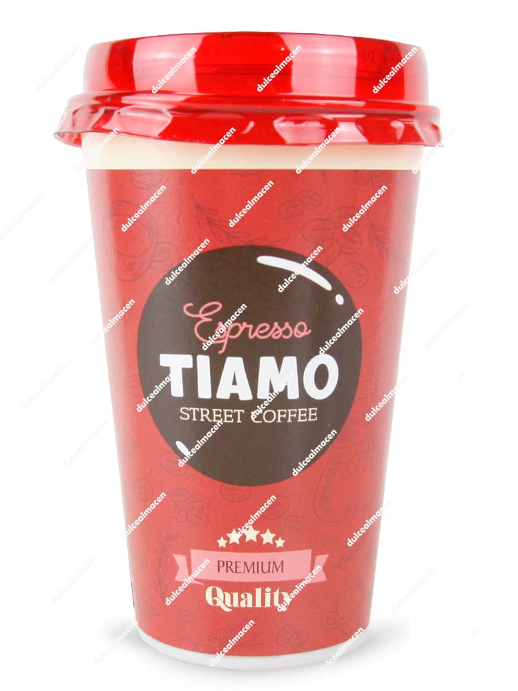 Vaso de café frío Espresso Tiamo de 220ml con diseño elegante en color negro y dorado en Dulcealmacen