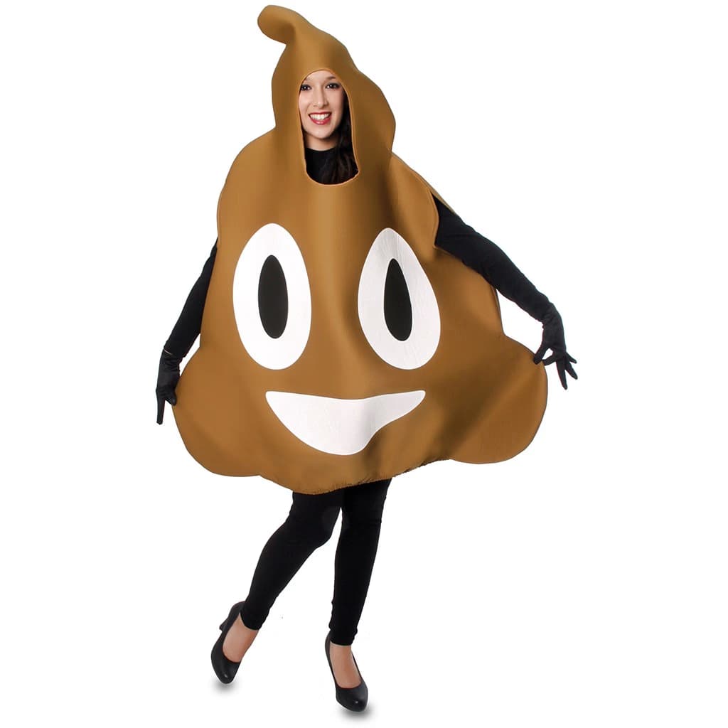 Disfraz de Emoticono Caca para adulto unisex de Fyasa en color marrón con ojos y sonrisa blanca - Dulcealmacen