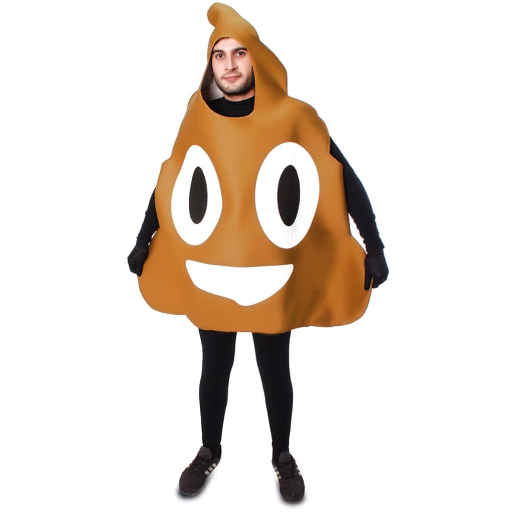 Disfraz de Emoticono Caca para adulto unisex de Fyasa en color marrón con ojos y sonrisa blanca - Dulcealmacen