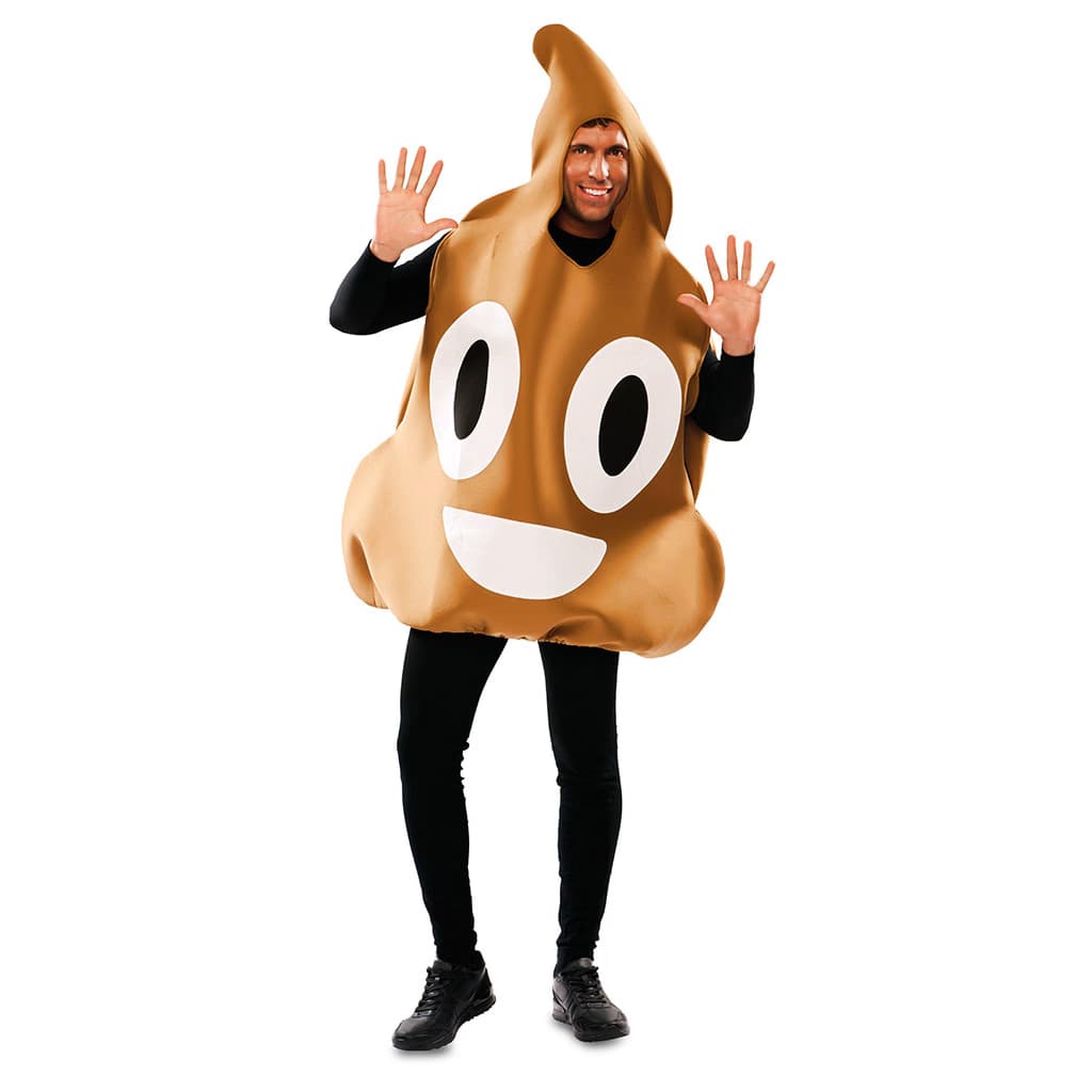 Disfraz de Emoticono Caca para adulto unisex de Fyasa en color marrón con ojos y sonrisa blanca - Dulcealmacen