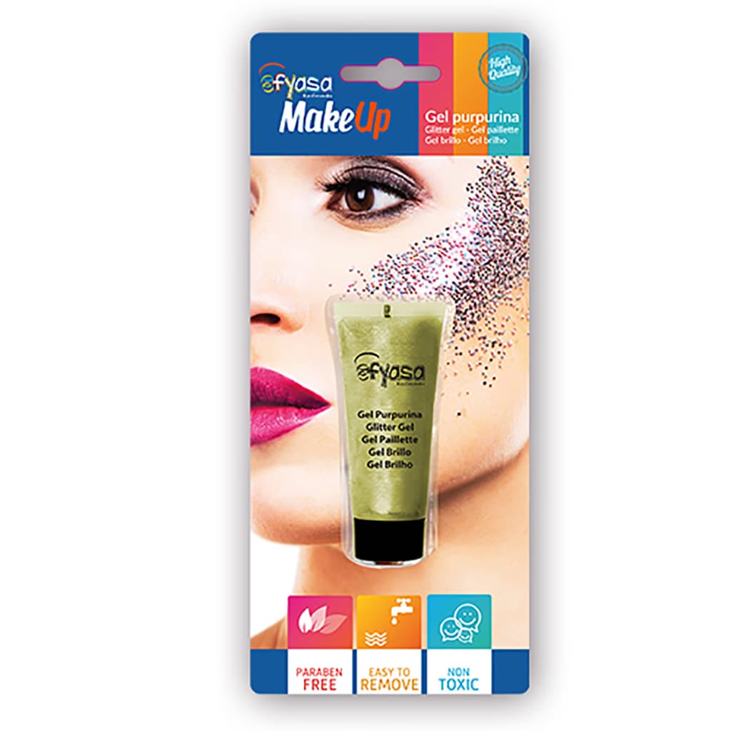 Gel de Purpurina Oro Fyasa MakeUp - Brillo Facial y Corporal 14ml