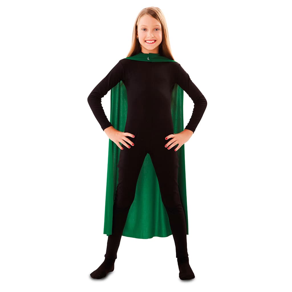 Capa Verde con Capucha 90 cm Fyasa - Accesorio de Disfraz de Fantasía y Elfo